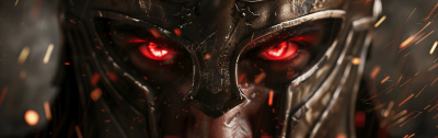 Metallic Warrior Mask Close-Up