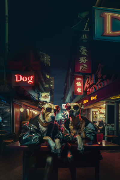 Cool Dogs in Neon City