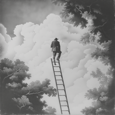 Man Climbing Infinite Ladder