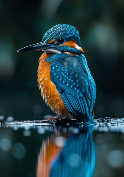 Vibrant Kingfisher by Water
