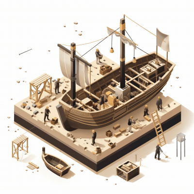 Minimal Isometric Diagram of Wooden Ship Building