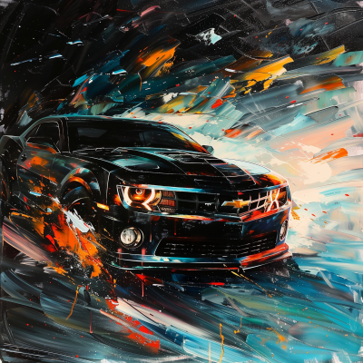Abstract Expressionist Car Painting