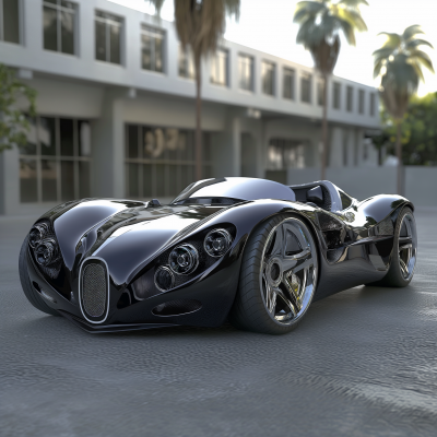 Futuristic Black Sports Car