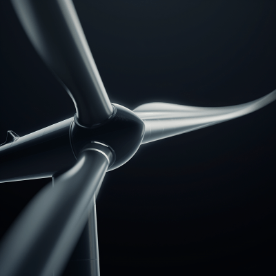 Spinning Wind Turbine Close Up