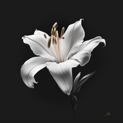 Minimalistic White Lily