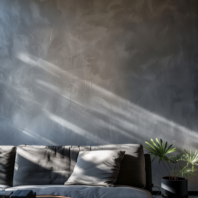 Dark Grey Wall in Living Room