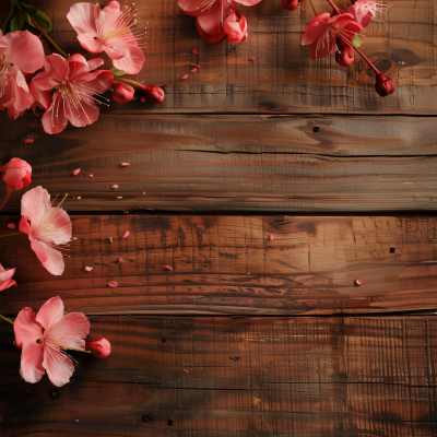 Floral Arrangement on Wooden Board