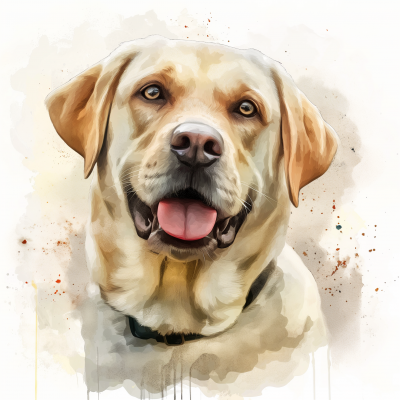 Happy Labrador Retriever Watercolor Painting