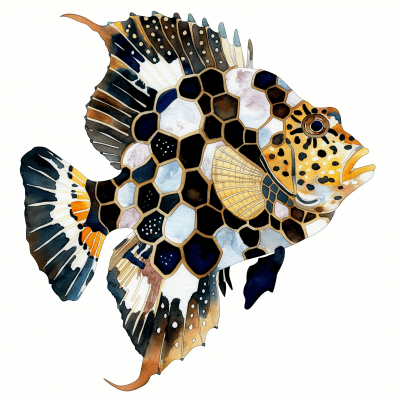 Colorful Watercolor Fish Painting