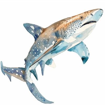 Shark Watercolor Painting