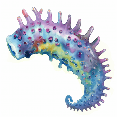 Colorful Watercolor Seahorse Illustration