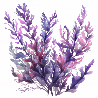 Lush Seaweed Watercolor Illustration
