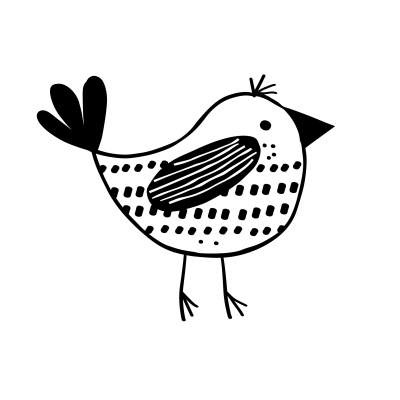 Cute Scandinavian Bird Vector Illustration