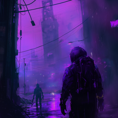 Sci-Fi Horror Purple Cyberpunk