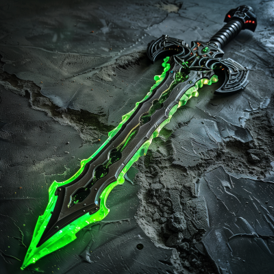 Futuristic Green Blade Sword