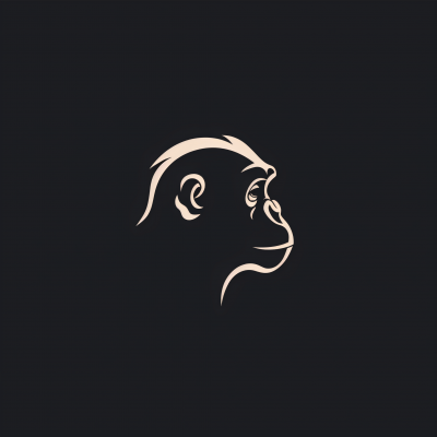 Chimpanzee Profile Minimalist Line Art
