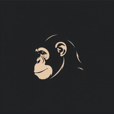 Gold Line Chimpanzee Illustration