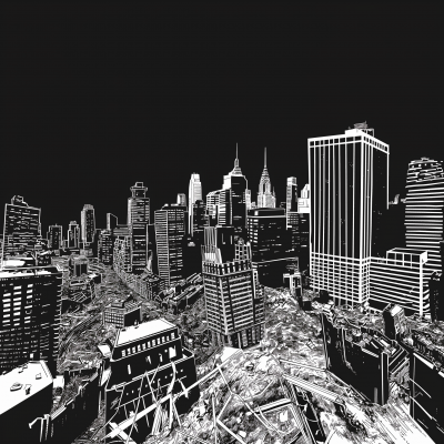 Destroyed New York City Illustration