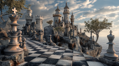 Fantasy Chessboard Castle Landscape