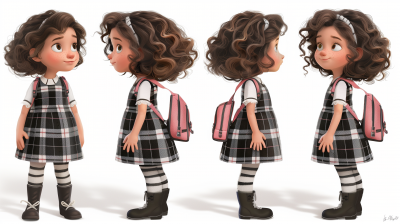 Adorable Young Character in Pixar Style
