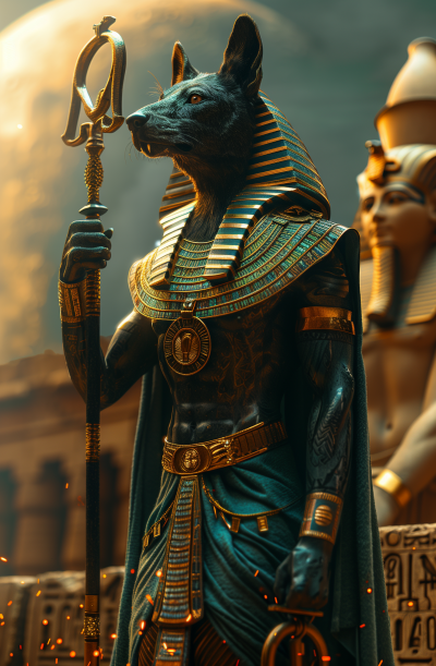 Imposing Anubis Sculpture
