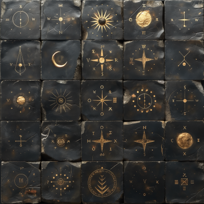 Dark Granite Tarot Symbols