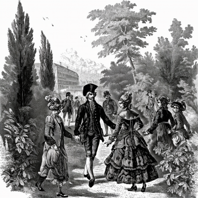 French Royal Men and Women in Gardens