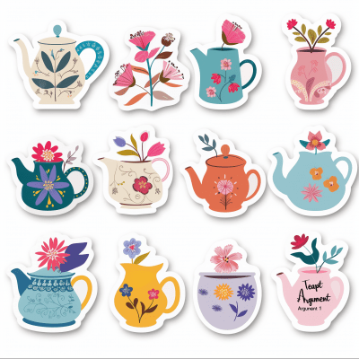 Stylized Teapot Stickers