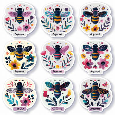 Stylized Bee Stickers