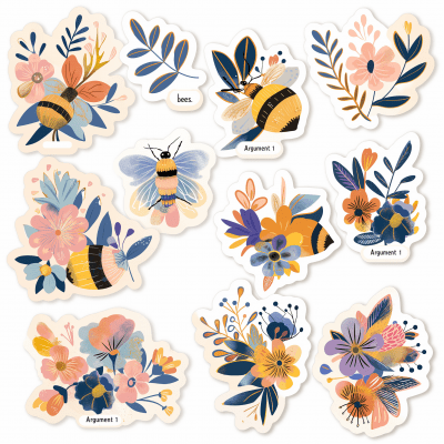 Stylized Bee Stickers