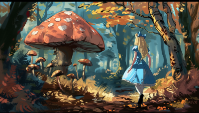 Alice in Wonderland Cartoon Illustration