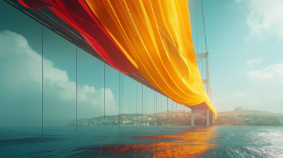 Bosphorus Bridge with Giant Flag