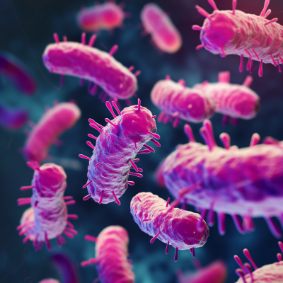 Microscopic Bacteria in Dark Environment