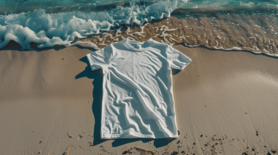White T-Shirt on Sandy Beach