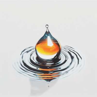 Vibrant Water Droplet Reflection