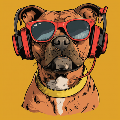 Cool Boxer Dog Illustration