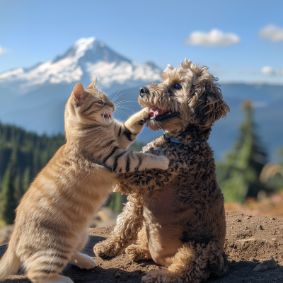 Cat and Doodle at Mount Rainier