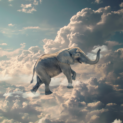 Graceful Elephant in the Sky