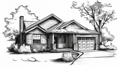 Craftsman Home Vector Illustration