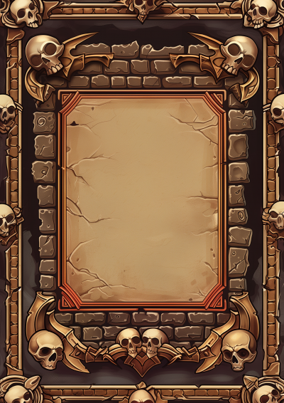 Gothic Frame with Skulls and Bones