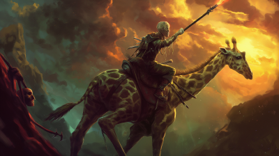 Apocalyptic Warrior on Giraffe