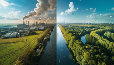 Industrial vs Natural Landscape