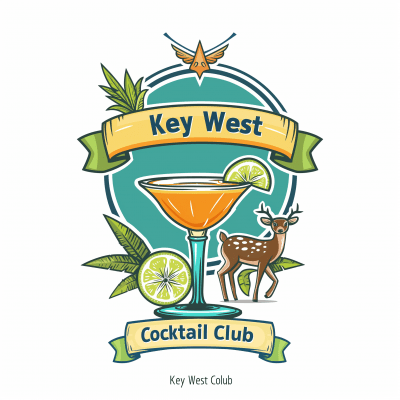 Tropical Cocktail Club Logo Illustration