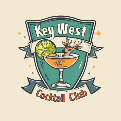 Key West Cocktail Club Logo Illustration
