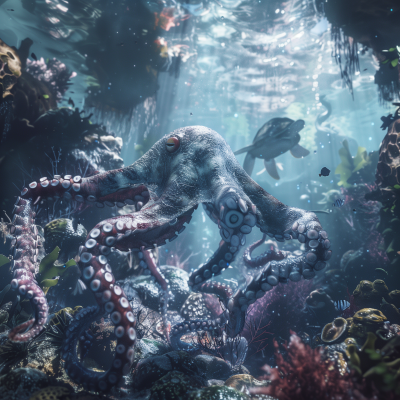 Underwater Octopus Scene