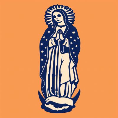 Stylized Illustration of the Virgin Mary