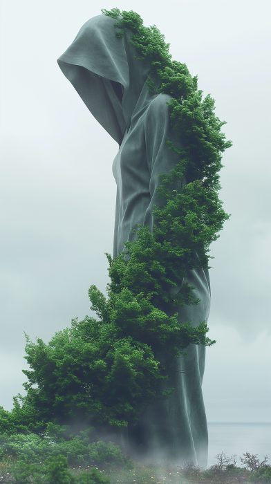 Overgrown Statue