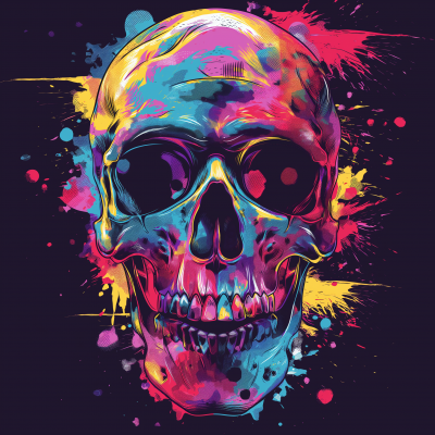 Neon Skull Art