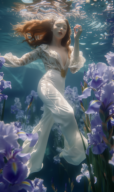 Ethereal Underwater Woman
