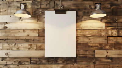Mockup Poster on Pallet Wood Wall